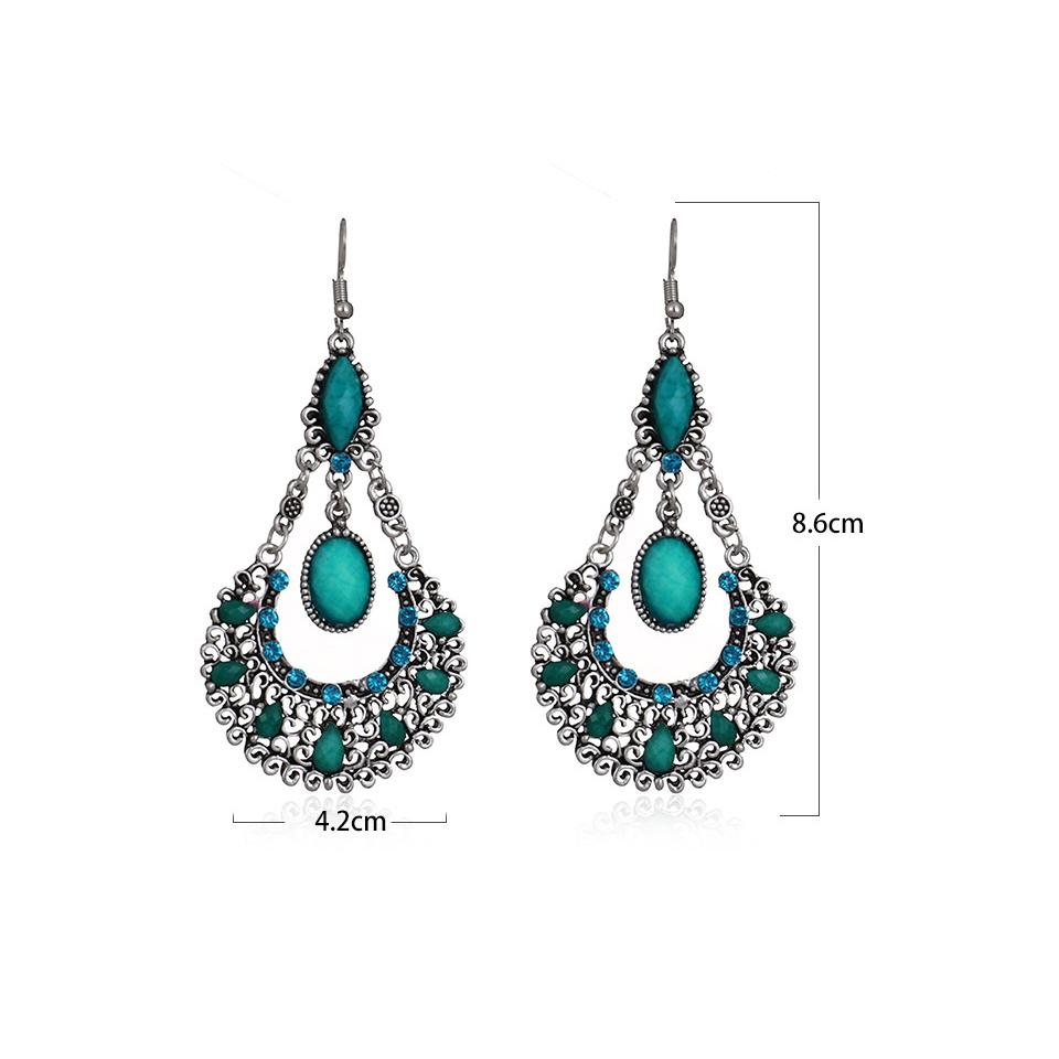 Ethnic Boho Women Drop Dangle Earrings Hollow Bead Crystal Antique Bohemian Wedding Earring