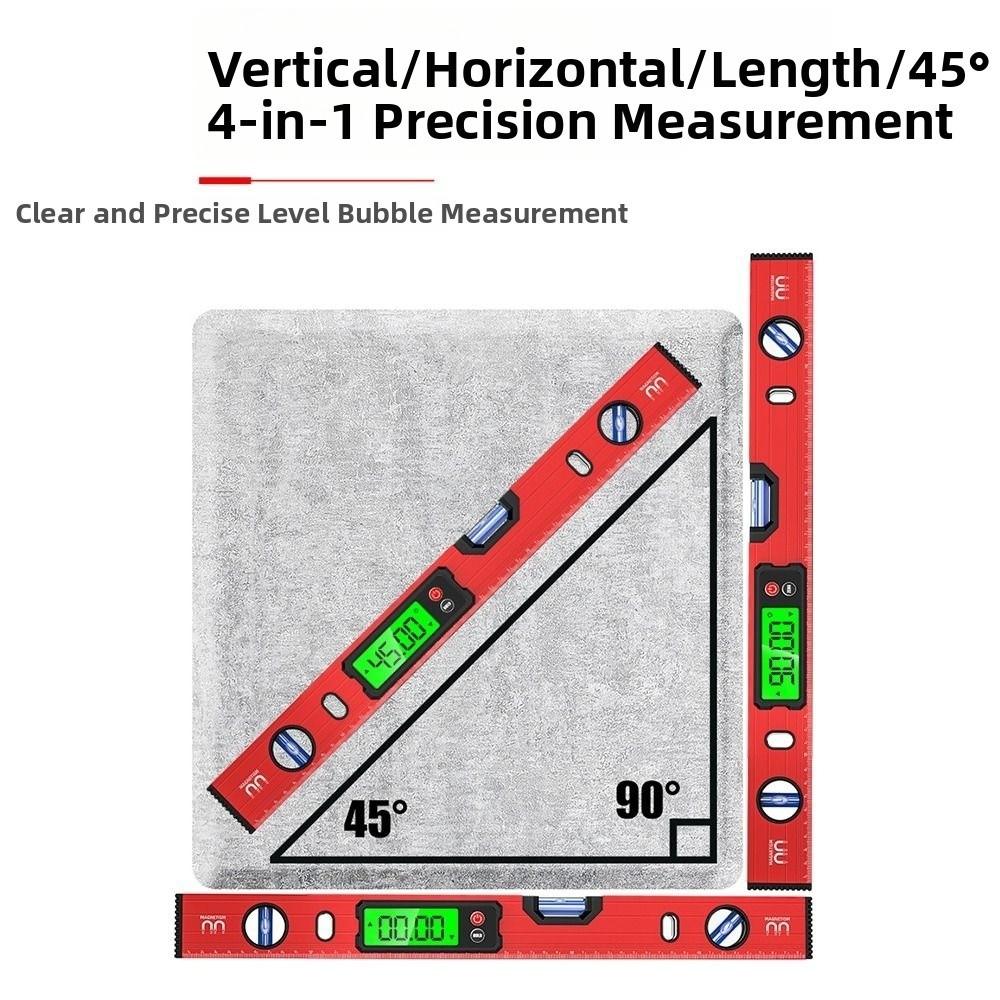 Aluminum Zinc Zinc Alloy Digital Level Ruler 0-90° Range Angle Finder Digital Spirit Level Horizontal Scale