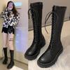Autumn  New Style Women's Knight Boots In Large Sizes, Thick Bottom, Strap High Boots - Available In Sizes 35-43