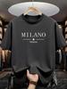 Milan Italian Print Unisexs Breathable Polyester Crew Neck TShirts Lightweight Short Sleeve Tops for Casual Outdoor