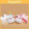 Birthday Hat Cute Prone Posture Rabbit Plush Doll Toy For Decoration Desktop