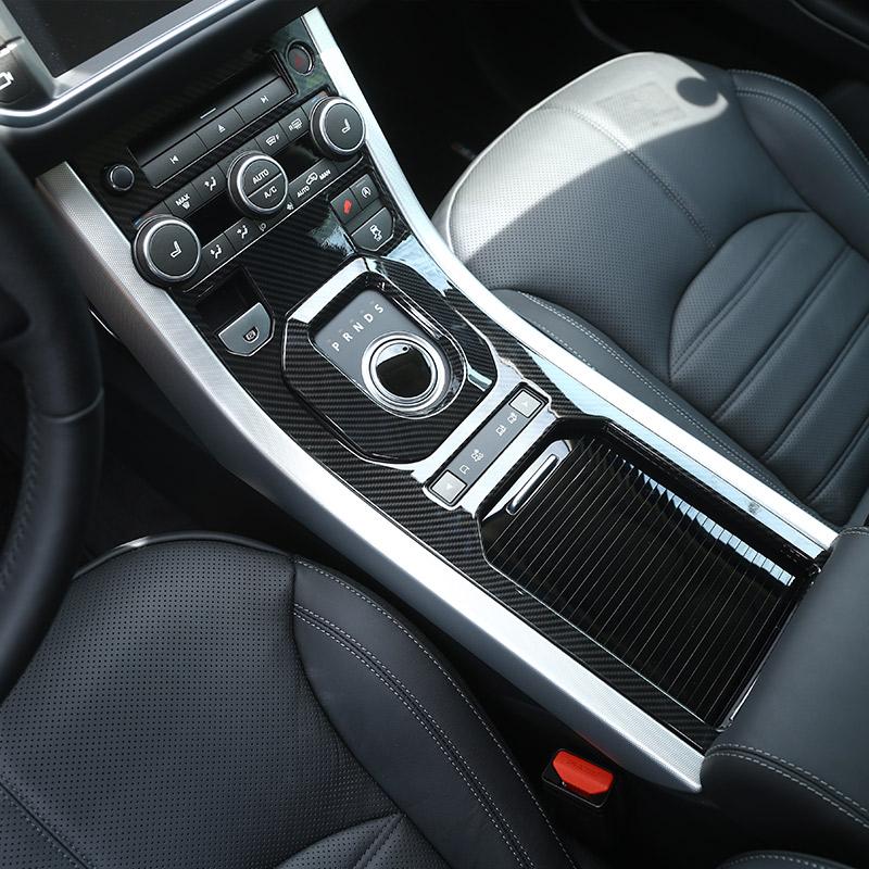 Для Land Rover Range Rover Evoque 2011-19 ABS Хром/Углеродное волокно Декоративная наклейка на панель центральной консоли Автоаксессуары