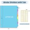 3 Ring Binder Dividers with TAB, Durable Write & Erase, 8-Tab Plastic Dividers for 8.5 x 11'' Letter Size Papers, Ideal for Student, Teacher, Macaron
