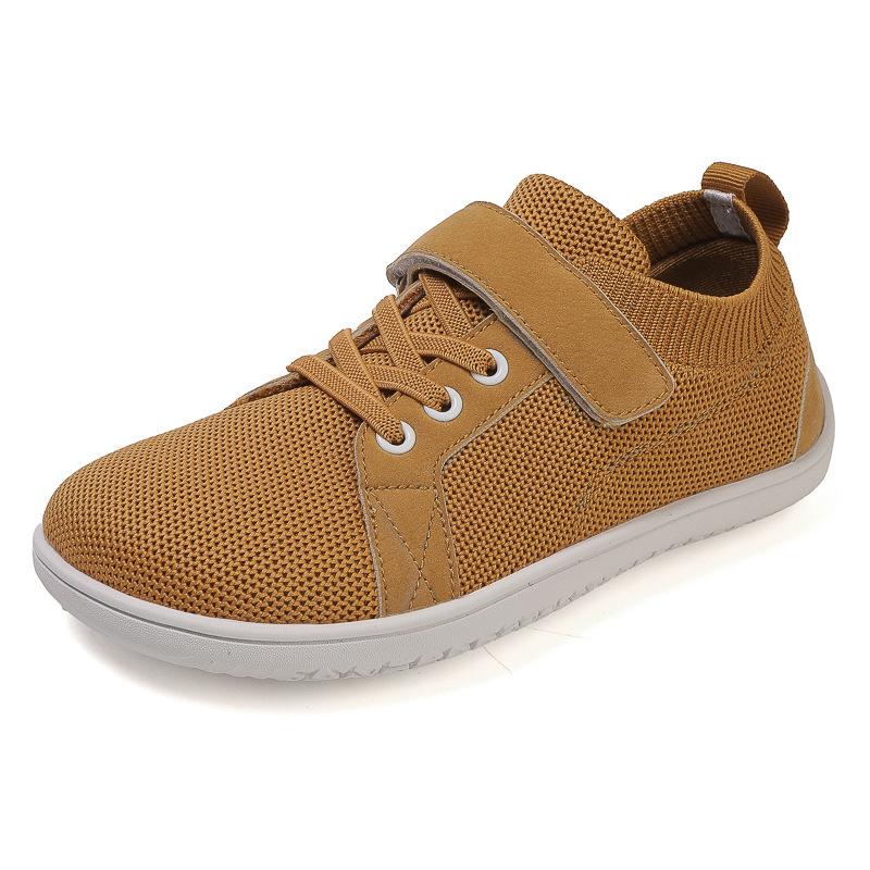 Children'S Wide Last Shoes Fly-Woven Shoes Sports Shoes Boys And Girls Students Low-Top Velcro Outdoor Leisure