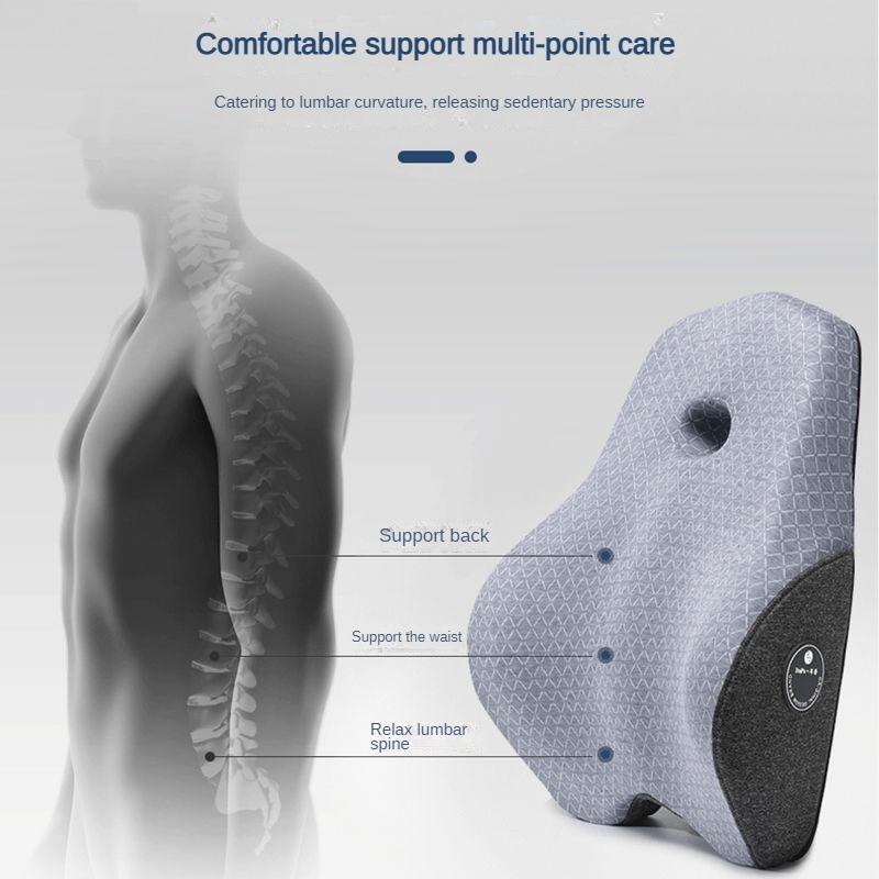 Подушка для поясницы для офисного кресла и автомобильного сиденья. Идеально сбалансированная подушка для поясницы из пены с эффектом памяти. Многоцелевая подушка для спины.