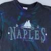 Винтажная рубашка Naples Florida Мужская Средняя Черная Парусник 90-е Hanes Тай-дай США