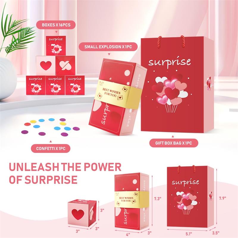 Surprise Gift Box Explosion Gift Box for Money, Funny Money Box for Cash Gift, Folding Bouncing Gift Box for Birthday Anniversary Valentine Proposal
