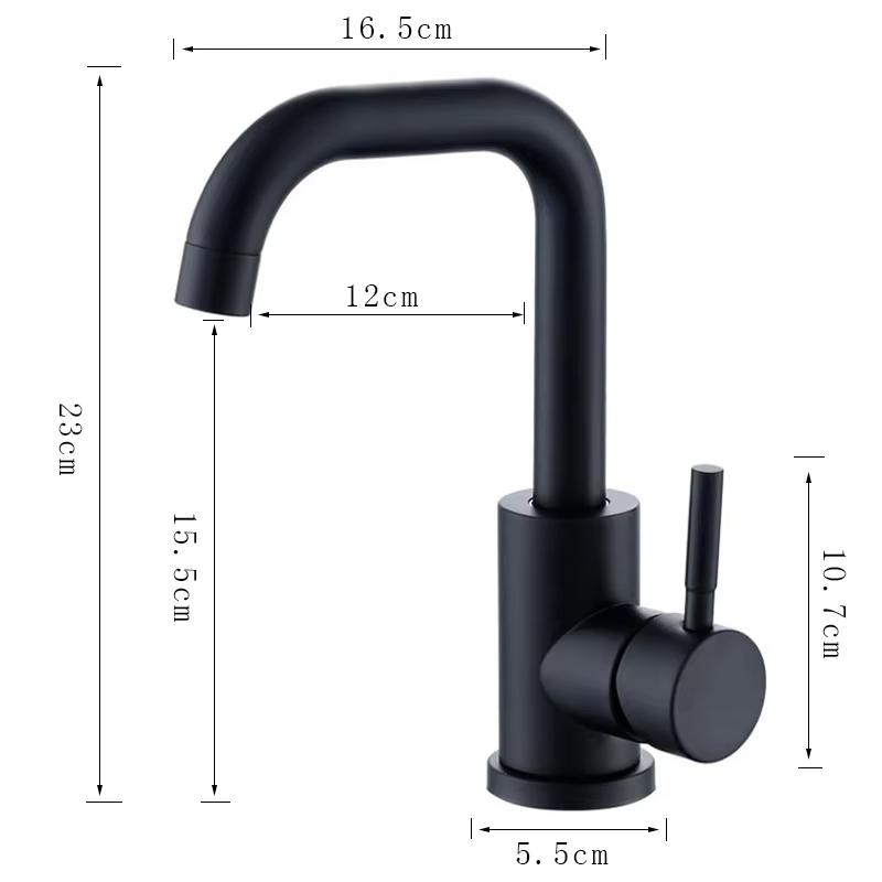 Bathroom Basin Faucet 304 Stainless Steel Hot Cold Wash Mixer Crane Tap 360 Rotation Sink Faucets Single Lever Tap for Bathroom