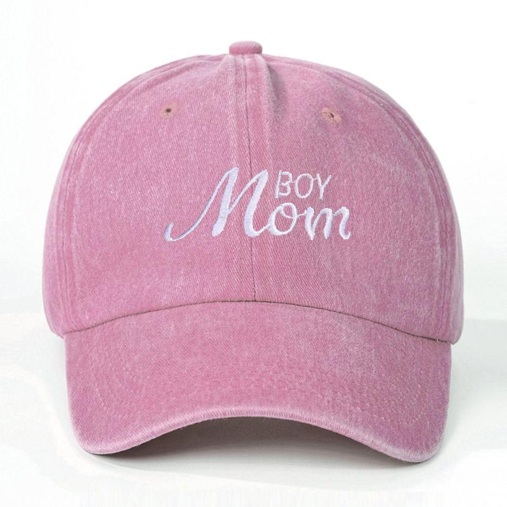Vintage Boy Mom Embroidery Caps Washed Cotton Baseball Cap Fashion Sport Visors Cap Gifts