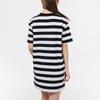 Puma Summer Breathable A-Line Striped All-Over Print Round Neck Short Sleeve Dress Women Dresses Black 845867-01