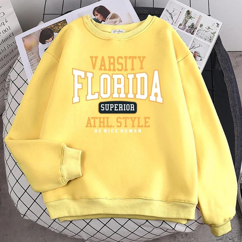 Трендовый повседневный мужской пуловер Florida Superior Athl Style с принтом, толстовка с капюшоном, теплая, с короткими рукавами, с круглым вырезом, мягкая, женская, уличная, пуловеры и длинные рукава для мужчин