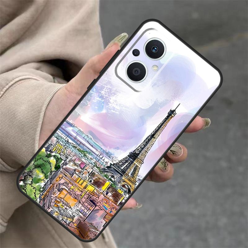 Франция Париж Эйфелева башня Чехол для OPPO Reno 8T 13F 14F 12F 11F 10 12 13 14 Pro 7 8 Lite OPPO Find X8 X6 X9 Pro Обложка