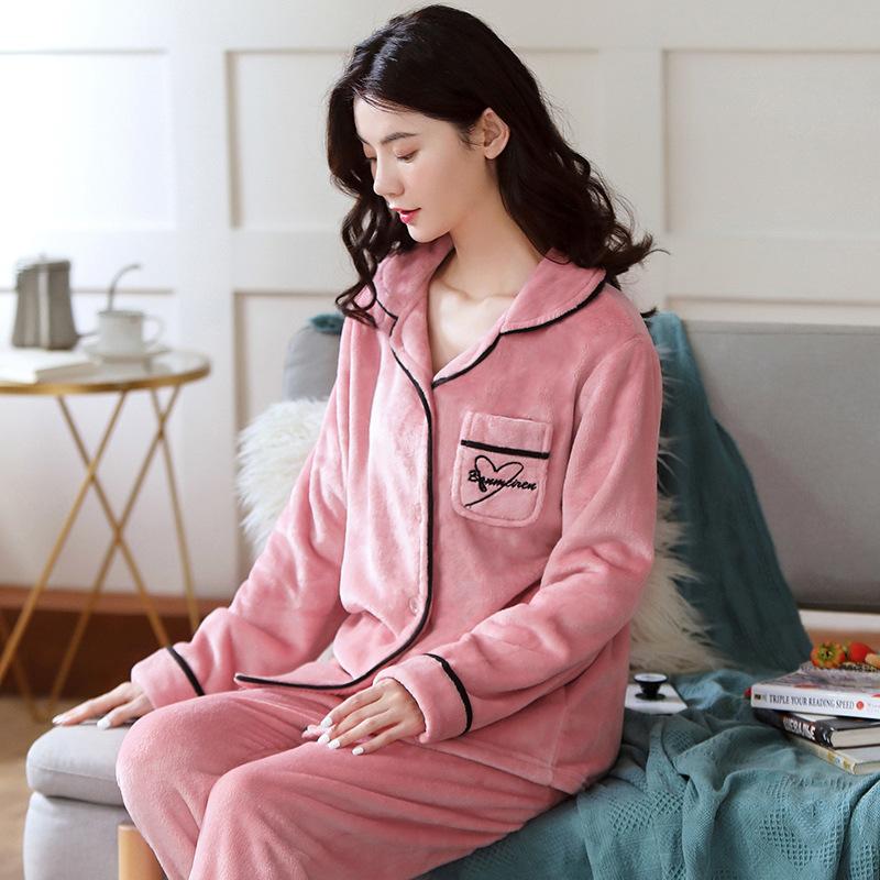 Women's Pajamas Set Warm Cartoon Leisure Women's Pajamas Set I Am Homewear Set