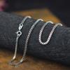 S925 Sterling Silver Necklace 2 .0mm Hollow Double Box Chain Classic Fashion Clavicle Chain Hip Hop Ins Neutral Boutique Jewelry