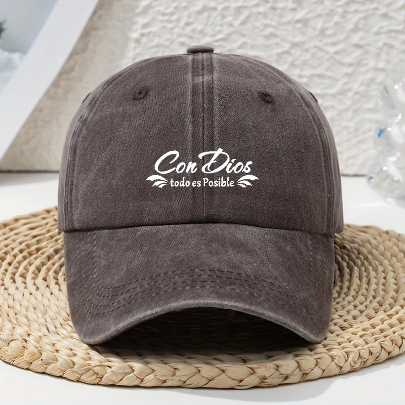 Fun Letter Print Baseball Cap Spring and Summer Versatile Retro Soft Top Dad Hat Old Washed Hat