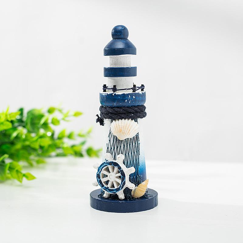 Средиземноморский Океанский Маяк Модель Деревянная Башня-Маяк Звезда Морская Ракушка Дом Комната Спальня DIY Декоративные Поделки Украшение Подарок