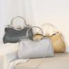 Retro Pearl Style Shell Shaped Handbag With Sparkling Water Diamond Decor For Parties And Casual Wear