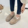 Женская зимняя повседневная обувь, новые мокасины, мягкие плоские нескользящие мокасины 2024 года, модные удобные теплые плюшевые туфли без застежек из хлопка для женщин
