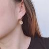 Серьги-пусеты круглые, цвет золотой, фиолетовый, золотой, глянцевые, классические, простые, модные, с покрытием из розового золота