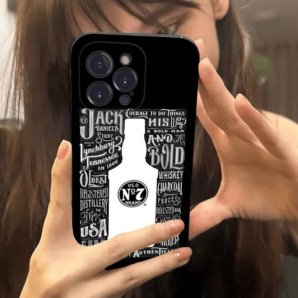 Классический логотип виски J-Jack D-DanielS Для IPhone 17 16 15 14 13 12 11 Pro Max Plus Ударопрочный Черный Мягкий Чехол для Телефона