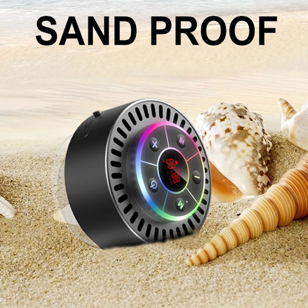 Водонепроницаемый IPX7 BT-динамик для ванной, пылезащищенный, ударопрочный, светодиодный дисплей времени, встроенное FM-радио, мини-динамик