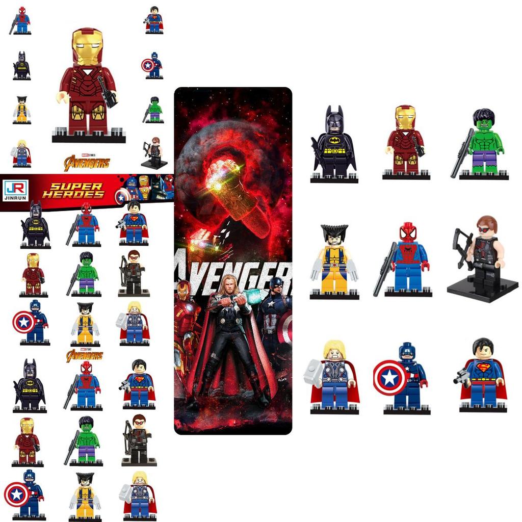 Superhero Minifigures Building Blocks Toy Includes Iron Man Captain America Wolverine And More!