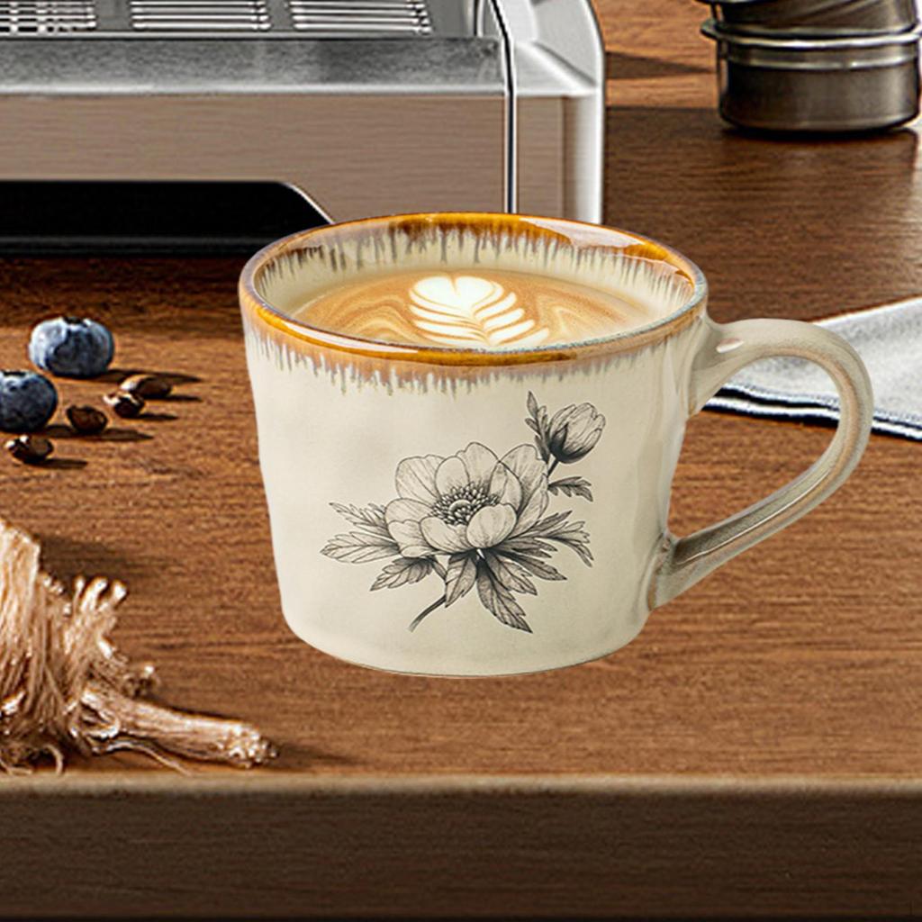 Керамическая кофейная кружка 385 мл Оригинальная посуда большой вместимости с нескользящей ручкой Вода Напиток