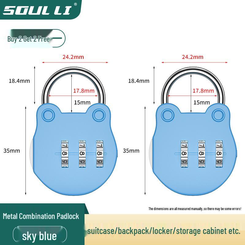 Compact Student Combination Padlock for Suitcases, Backpacks, Lockers, and Cabinets