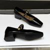 Fashion Women's Felt Mary Janes Shoes Square Toe Flats for Female Loafers New Fashion Buckle Strap Ladies Shoes 2025 Spring Autumn