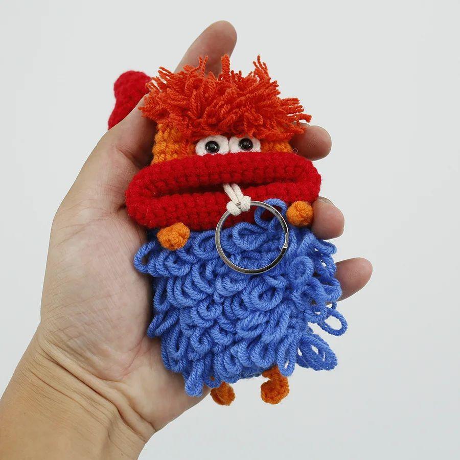 Забавные вязаные крючком брелоки Вязание Милая кукла с сосисочным ртом Держатель для ключей Полезная вязаная сумка для хранения Брелоки для автомобильных ключей Оптовая торговля