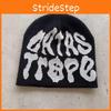 Unisex Acrylic Knit Cap With Alphabet Embroidered For Casual Winter Outdoor Fashion