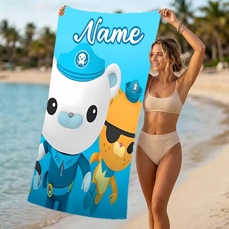 Customizable personalized beach towels Octonauts themed designs.Suitable for the beach, yoga, sports;ideal as beach accessories