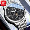 OLEVS 7126 Automatic Men's Watch Gold Stainless steel Moon phase Waterproof Luminous Mechanical Watch for Men