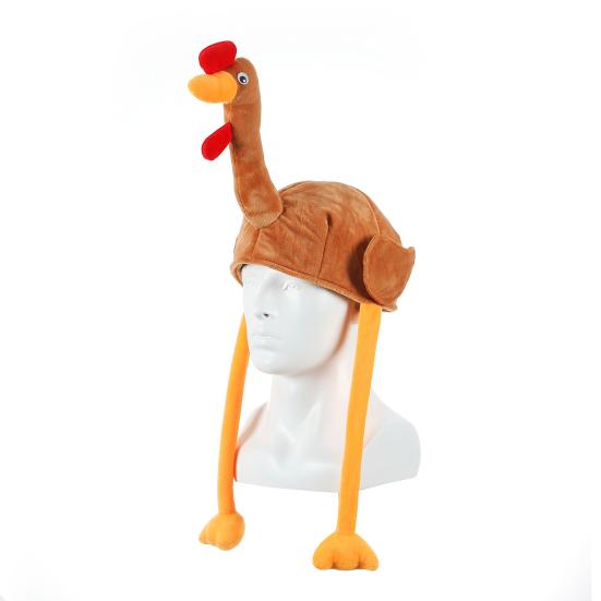 Thanksgiving Turkey Hat for Men Women Long Leg Plush Turkey Hat Funny Turkey Cosplay Costume Accessories for Thanksgiving Harvest Party Supplies