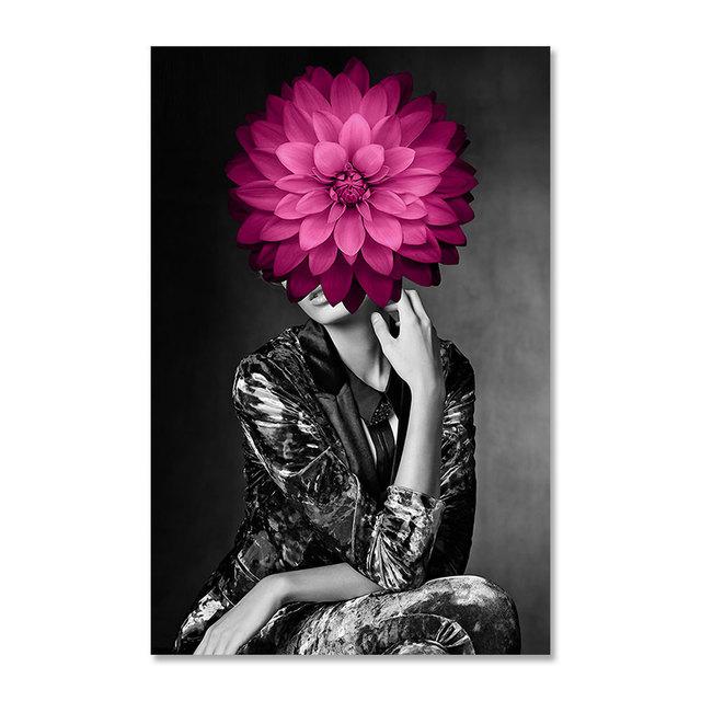 Новое поступление, большой размер, настенное искусство, современная мода, цветочная обложка, лицо, золото, длинные волосы, женщина, холст, декоративная живопись для гостиной