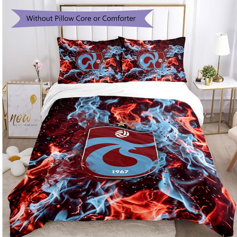 Trabzonspor FC Printed 3PCS Bedding Set Breathable Duvet Cover with Pillowcases Decorative Bed Linen for Bedroom Home