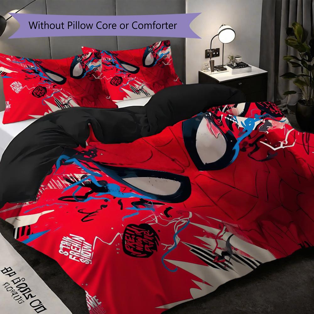 1PC Spider-Man pattern Bedding Quilt Set Quilt Cover Pillowcase Home Decoration Birthday Gift (1 * duvet cover + 2 * pillowcase, without core)