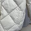 Women Fall Winter White Duck Down Jacket Coat Padded O-Neck Single-breasted Full Sleeve Pocket Lingge Thin Solid Color