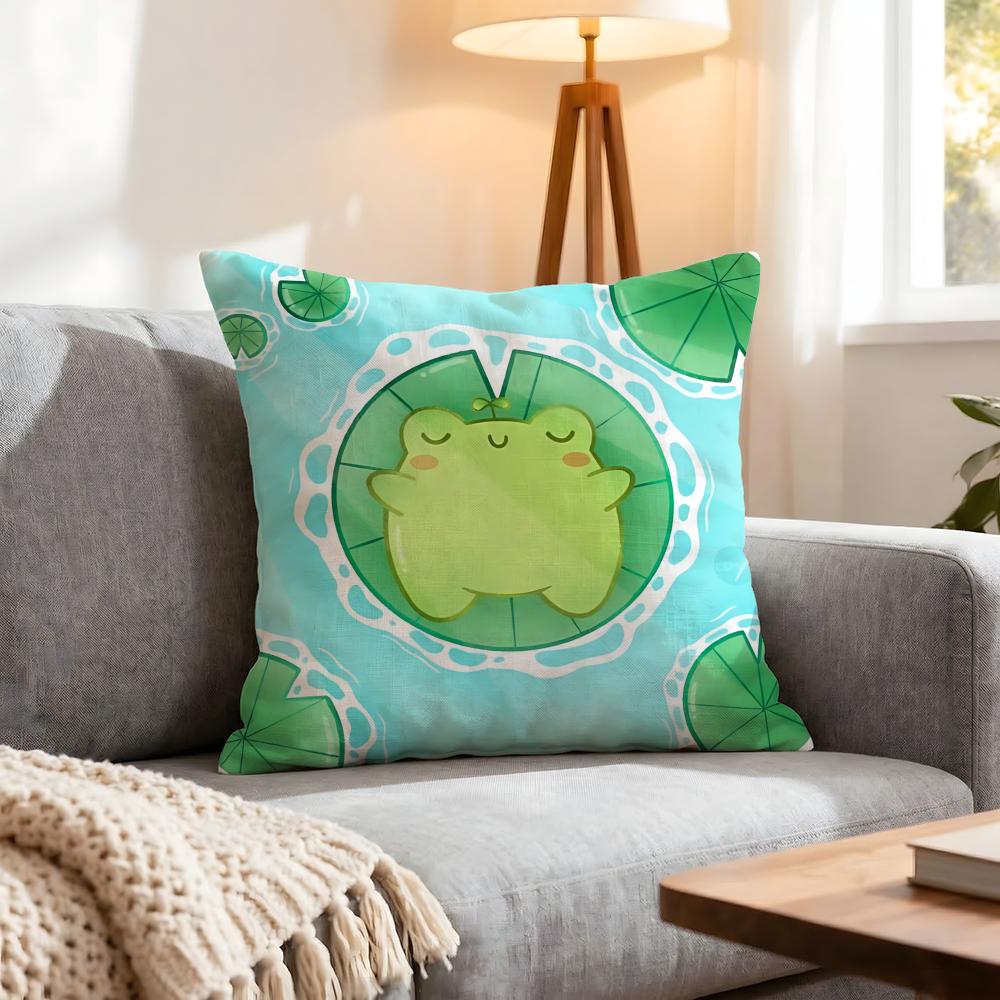 Animal Cute Frog Cushion Cover 1Pcs Decorative Covers Soft Cushion Case For Sofa Couch Decor 40X40 45X45 Pillowcases