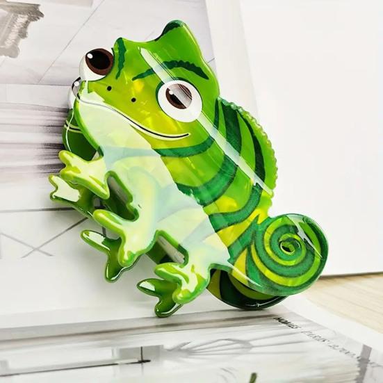 Yousheng Акриловая заколка-коготь для волос в форме ящерицы, устойчивая к выцветанию, для затылка, противоскользящая конструкция, легкая, удобная заколка-коготь