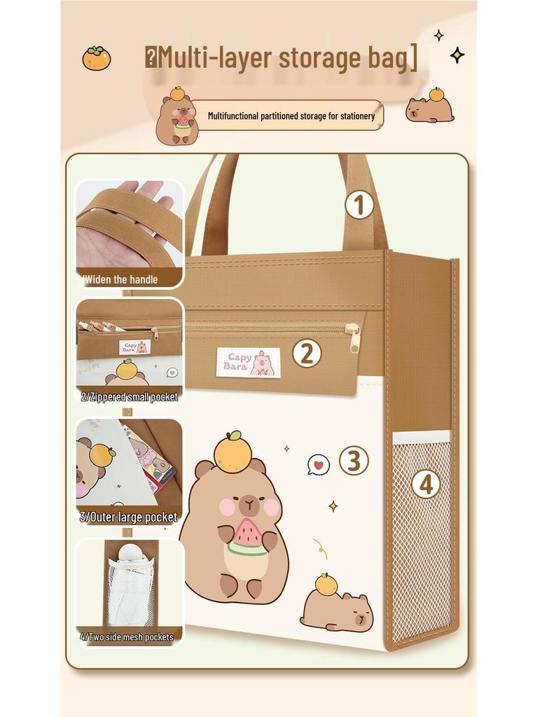 Креативная детская сумка для рисования: Дизайн большой вместимости и высокой ценности с двусторонними карманами и прочной молнией. Идеально подходит для репетиторства и художественных принадлежностей.