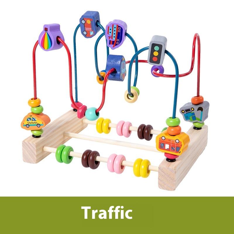 Детские деревянные многофункциональные нитяные крупные бусины для раннего обучения, строительные блоки, интерактивные развивающие игрушки