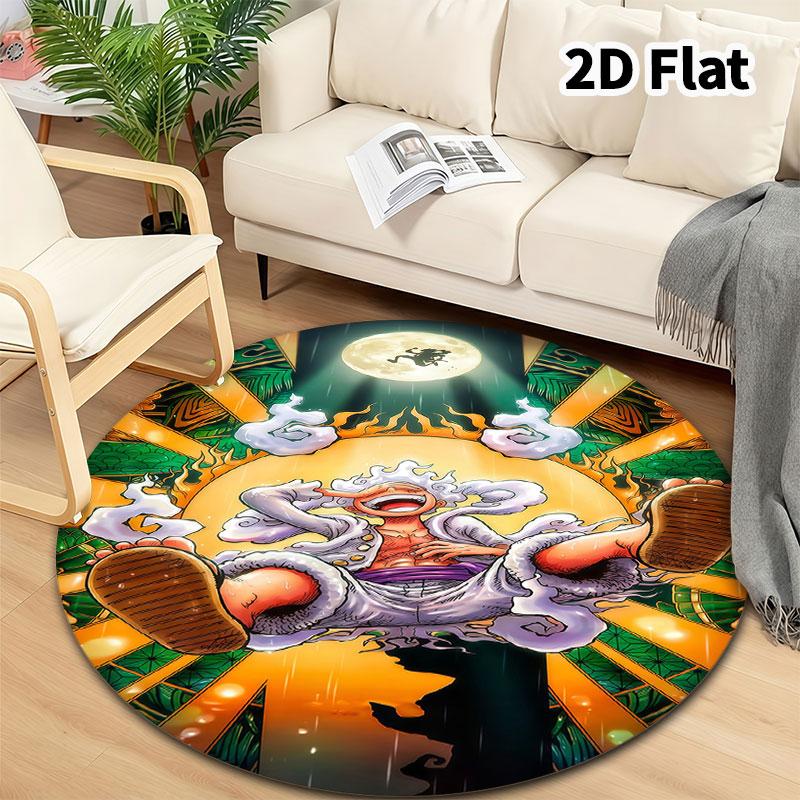 One Piece Round Area Rug Carpet Rug For Living Room Bedroom Sofa Playroom Decor Nonslip Floor Mat