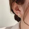 1Pair Light Luxury Shell Zircon Earrings Korean Style  Double Layer Earrings For Women Simple Temperament Ear Jewelry