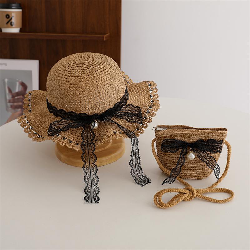 Summer Children's Sun Protection Beach Straw Hat Princess Girl's Vacation Woven Sun Hat