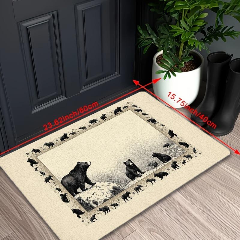 1PC Bear Pattern Kitchen Rugs Non-Slip Home Door Mats Pop design Bathroom Rug Bath Mat Carpet for Home Sink Laundry Decor