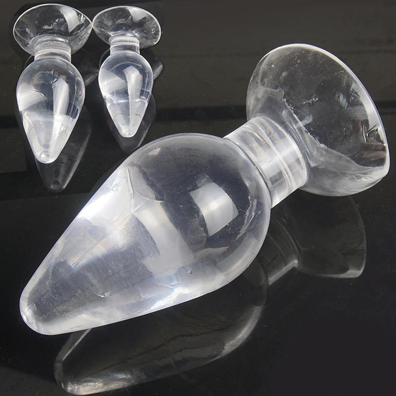Transparent Anal Butt Plug Trainer,Ass Anus Dilator Prostrate Massage Sex Toy with Suction Cup,Analplug Buttplug