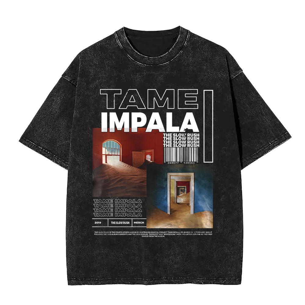 Washed Pop Rock Band Tame Impala Album Logo T Shirts TInner Speaker Tshirt Lonerism T Shirt Currents Tshirts The Slow Rush Tee