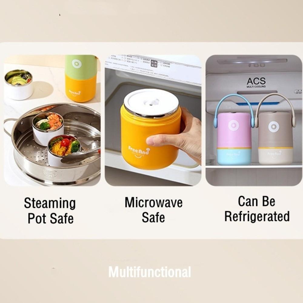 Двухслойный термо ланч-бокс из нержавеющей стали, контейнер для еды и супа, изотермический бокс для офиса и школы