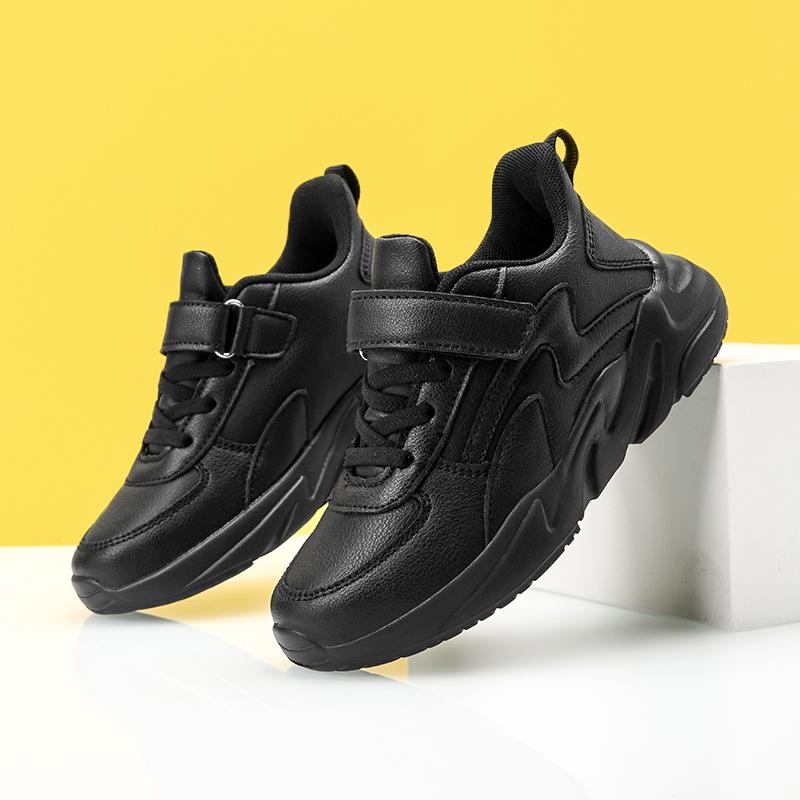 Детские кроссовки Модная детская спортивная обувь для мальчиков Удобная обувь Повседневная обувь для ходьбы Студенческая обувь для улицы Беговые кроссовки Черно-белые